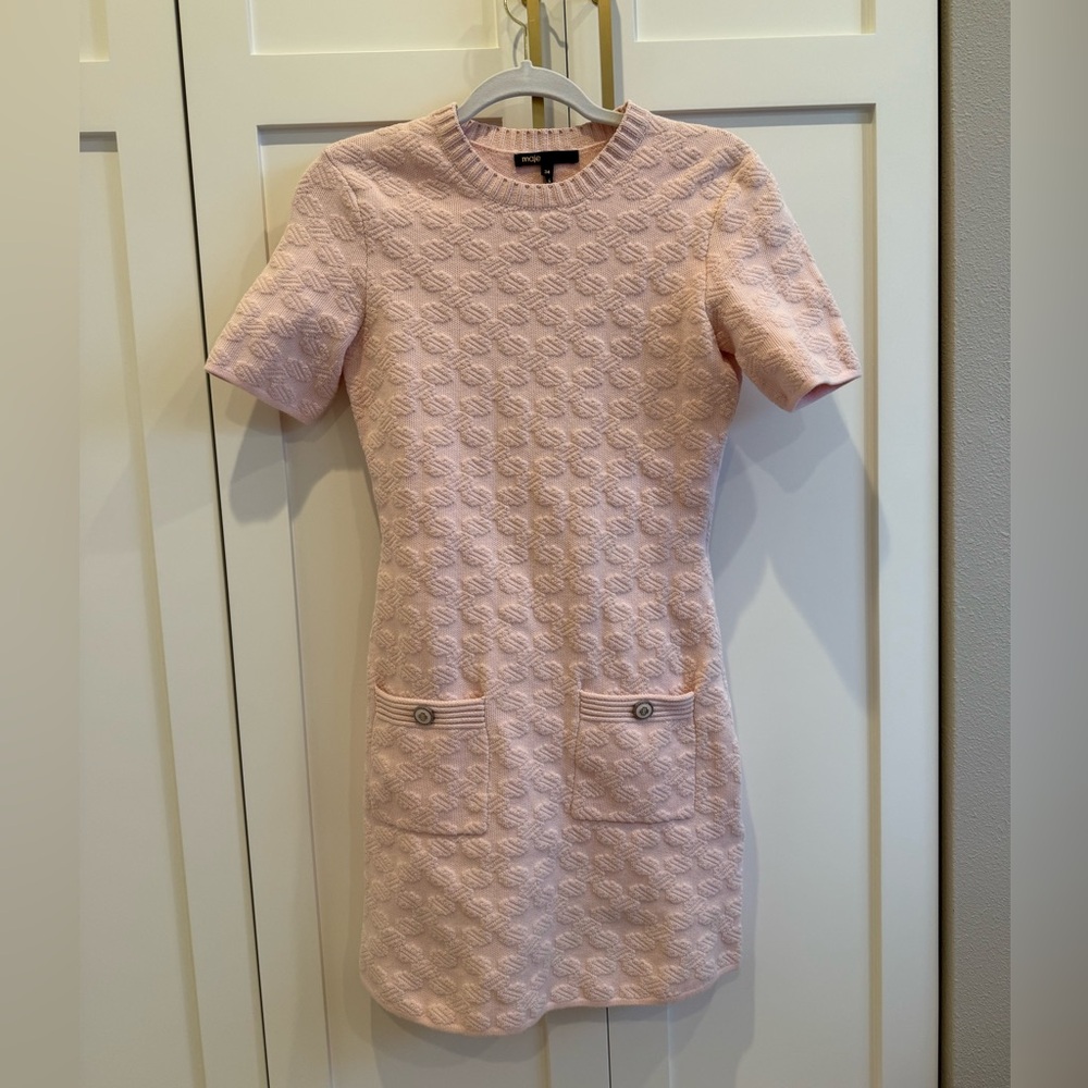 Maje pink sweater dress